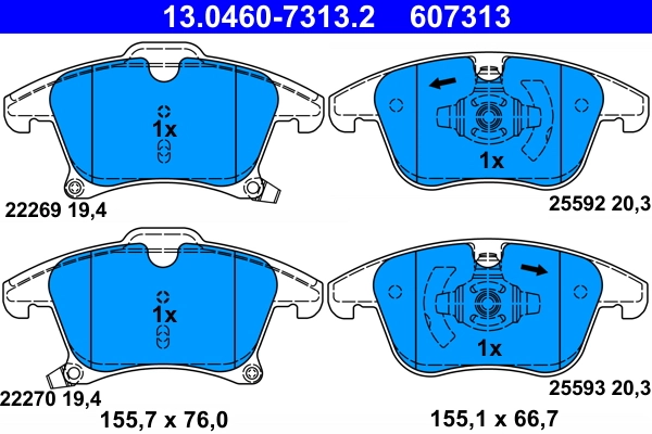 Set placute frana