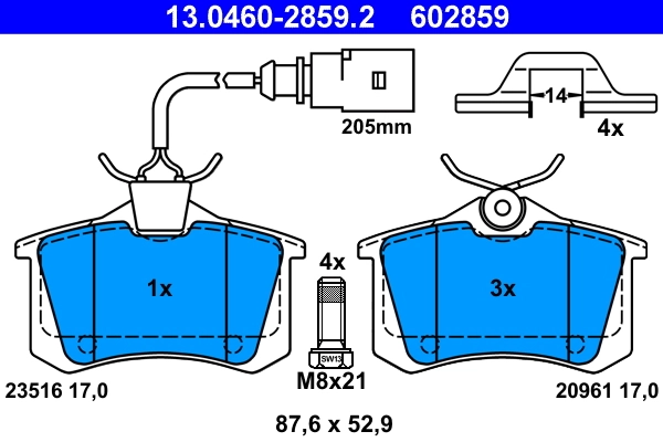 Set placute frana