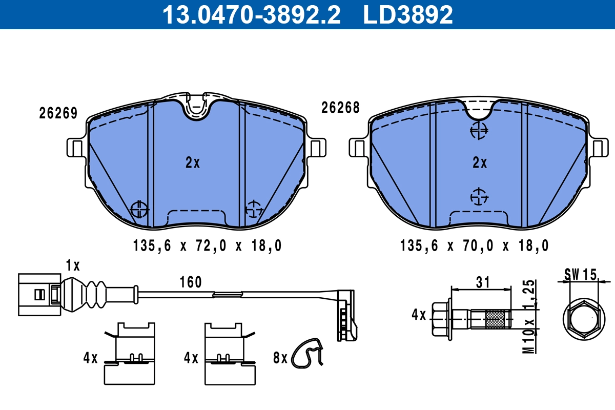 Set placute frana