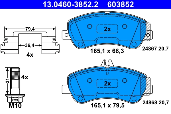 Set placute frana