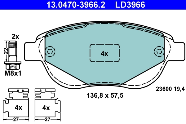 Set placute frana