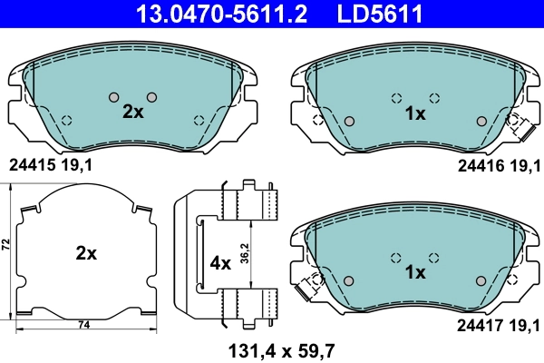 Set placute frana