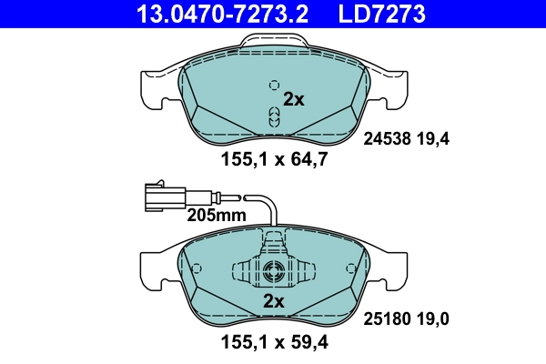 Set placute frana