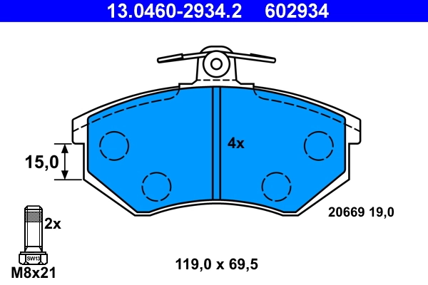 Set placute frana
