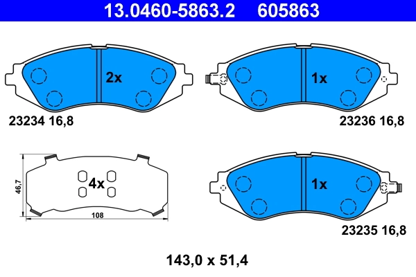 Set placute frana