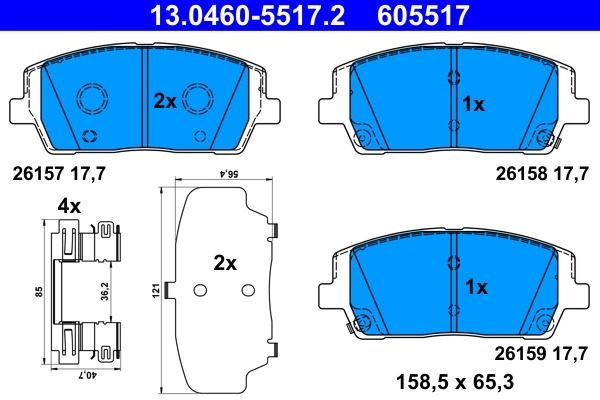 Set placute frana