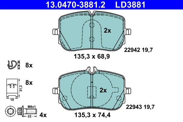 Set placute frana