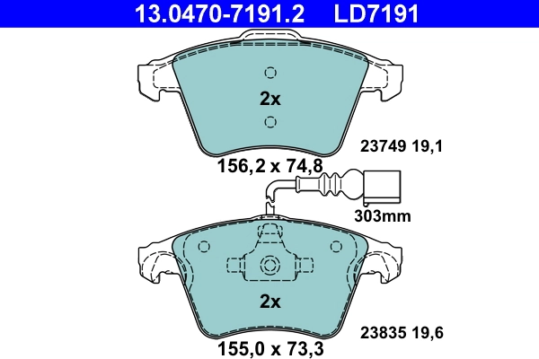 Set placute frana