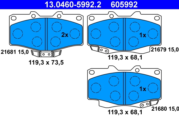 Set placute frana