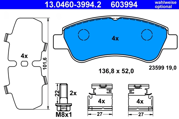 Set placute frana