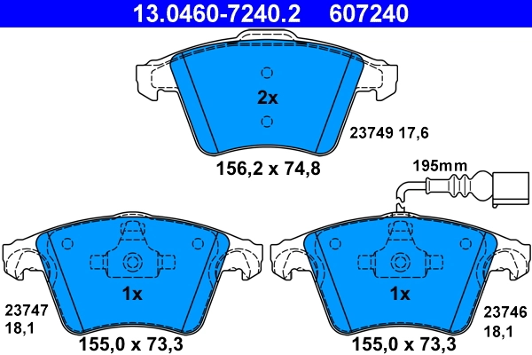 Set placute frana