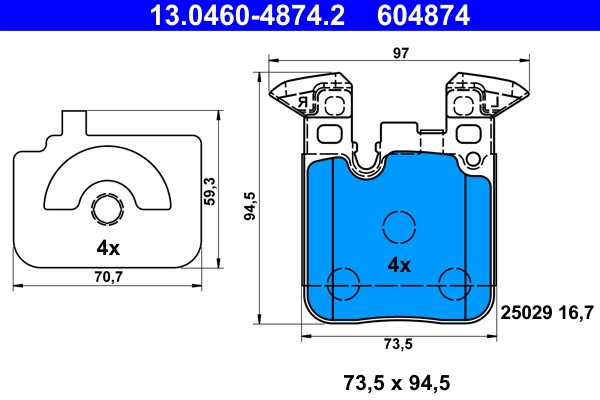 Set placute frana