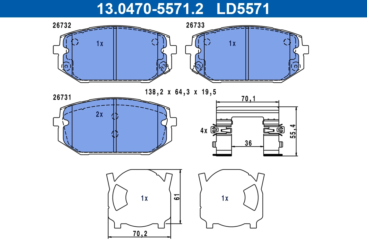 Set plăcuțe frână față ceramic