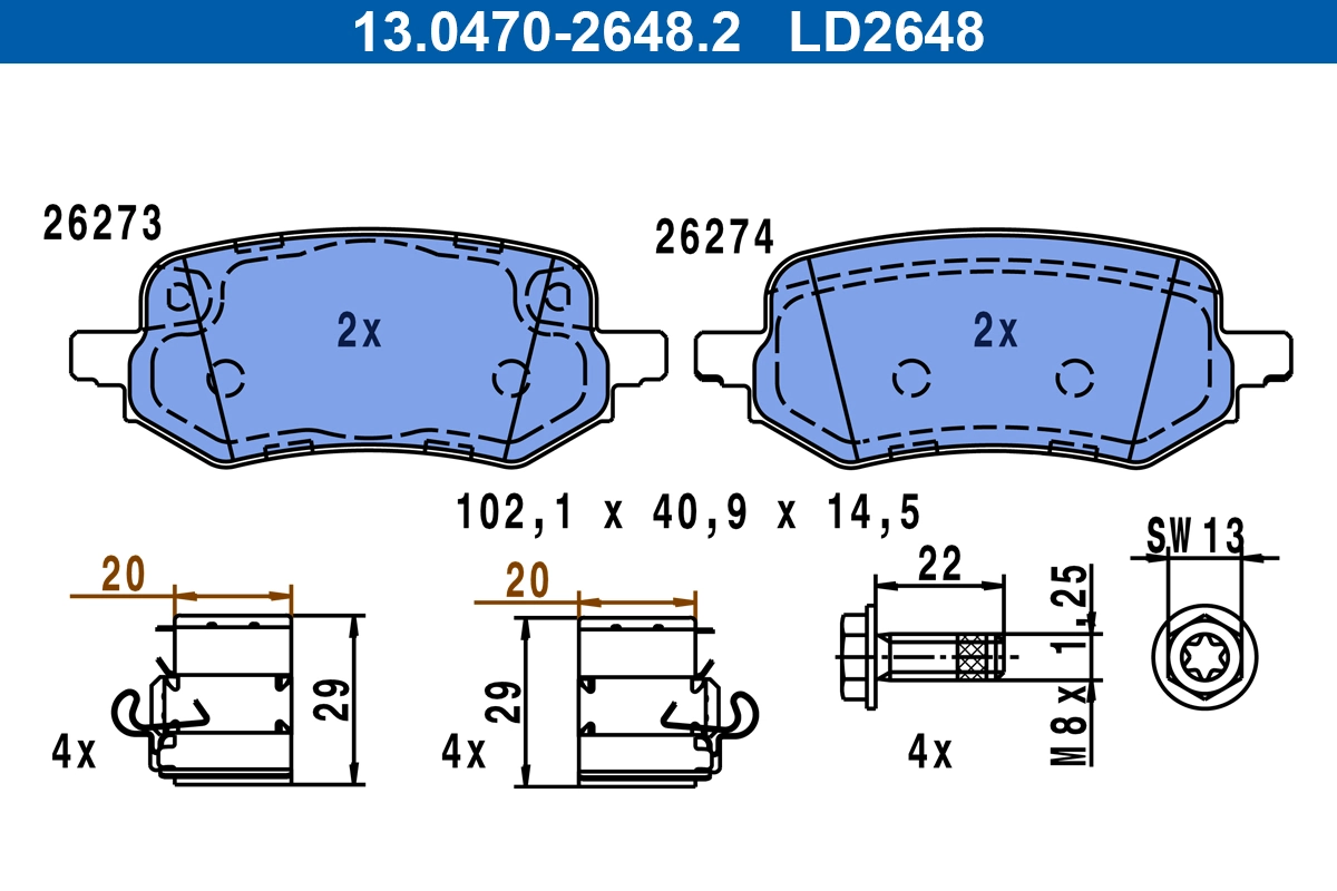 Set placute frana
