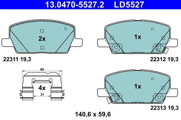 Set placute frana