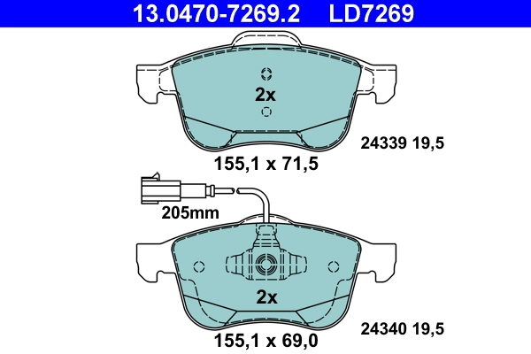 Set placute frana