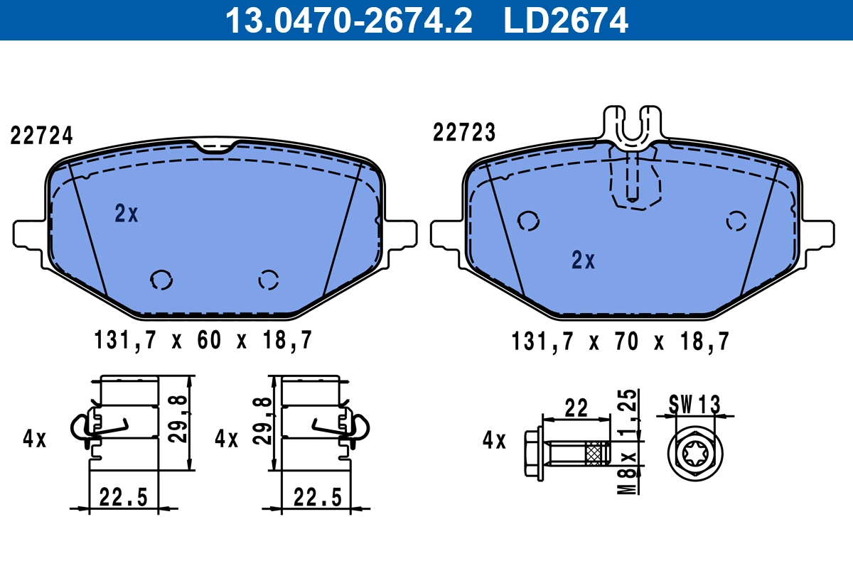 Set plăcuțe frână spate Mercedes-Benz C167/V167/X167 4-MATIC