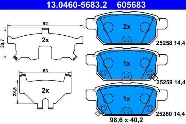 Set placute frana
