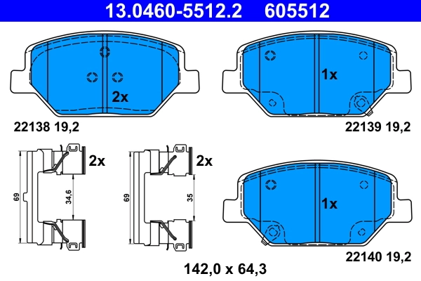 Set placute frana