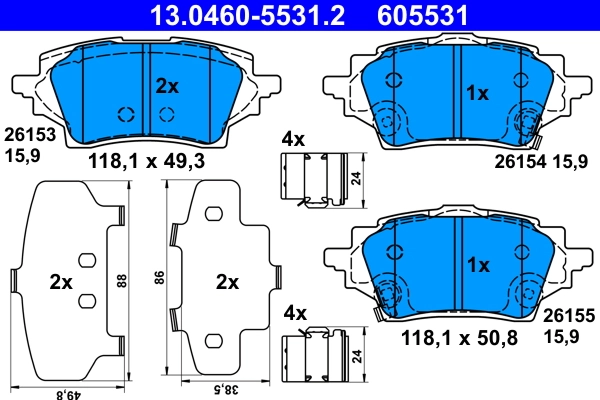 Set placute frana