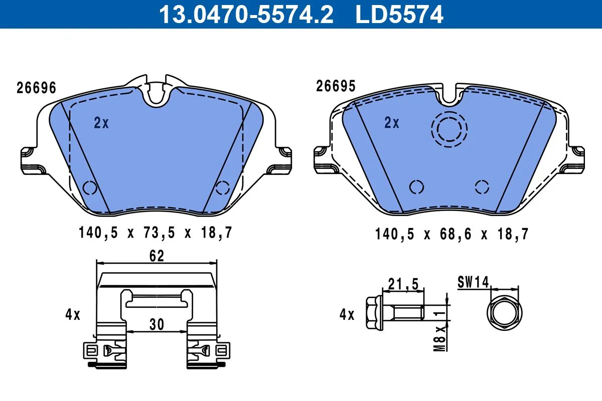 Set plăcuțe frână față ceramic