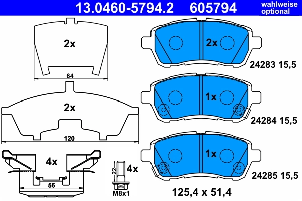 Set placute frana