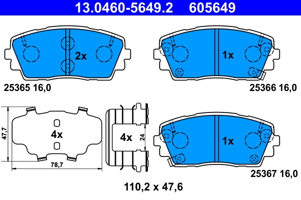 Set placute frana