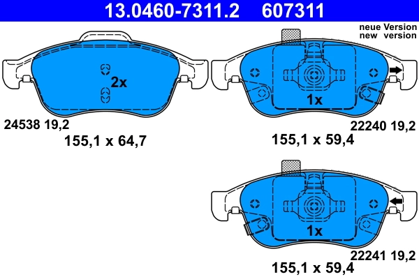 Set placute frana