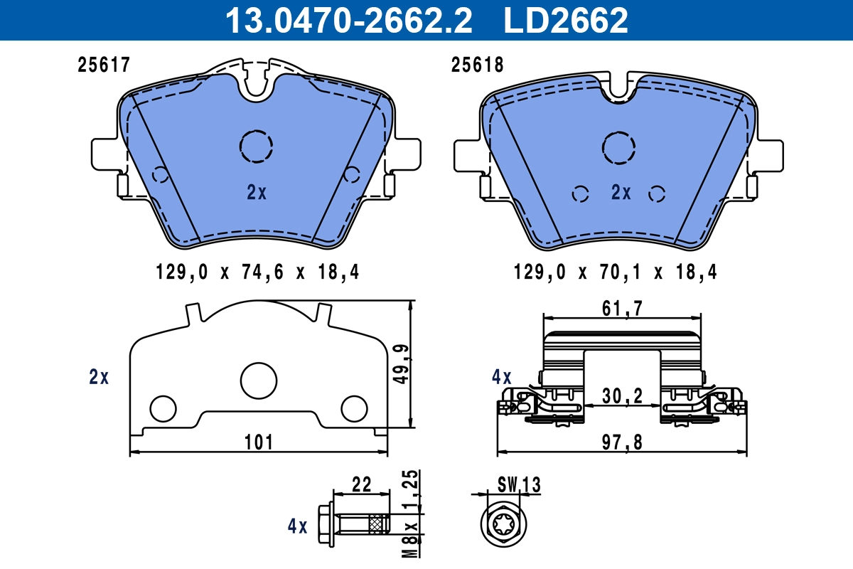 Set placute frana