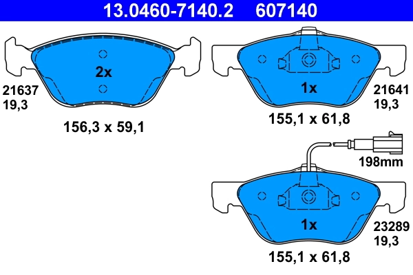 Set placute frana