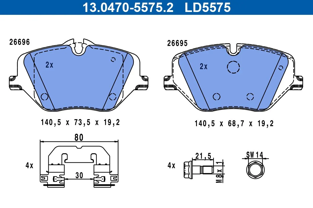 Set plăcuțe frână față BMW seria 5 hibrid