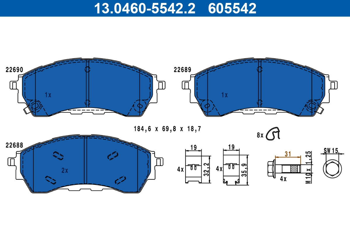 Set placute frana