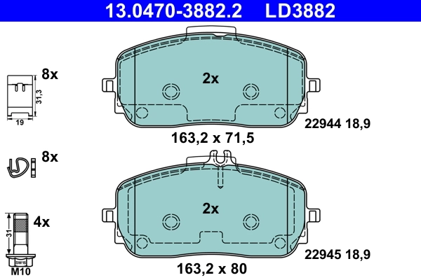 Set placute frana,frana disc