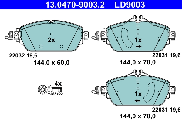Set placute frana
