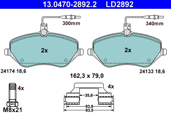 Set placute frana,frana disc