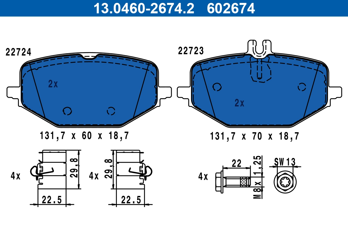 Set plăcuțe frână Mercedes-Benz C167/V167/X167 2.0-3.0 4-Matic 18-