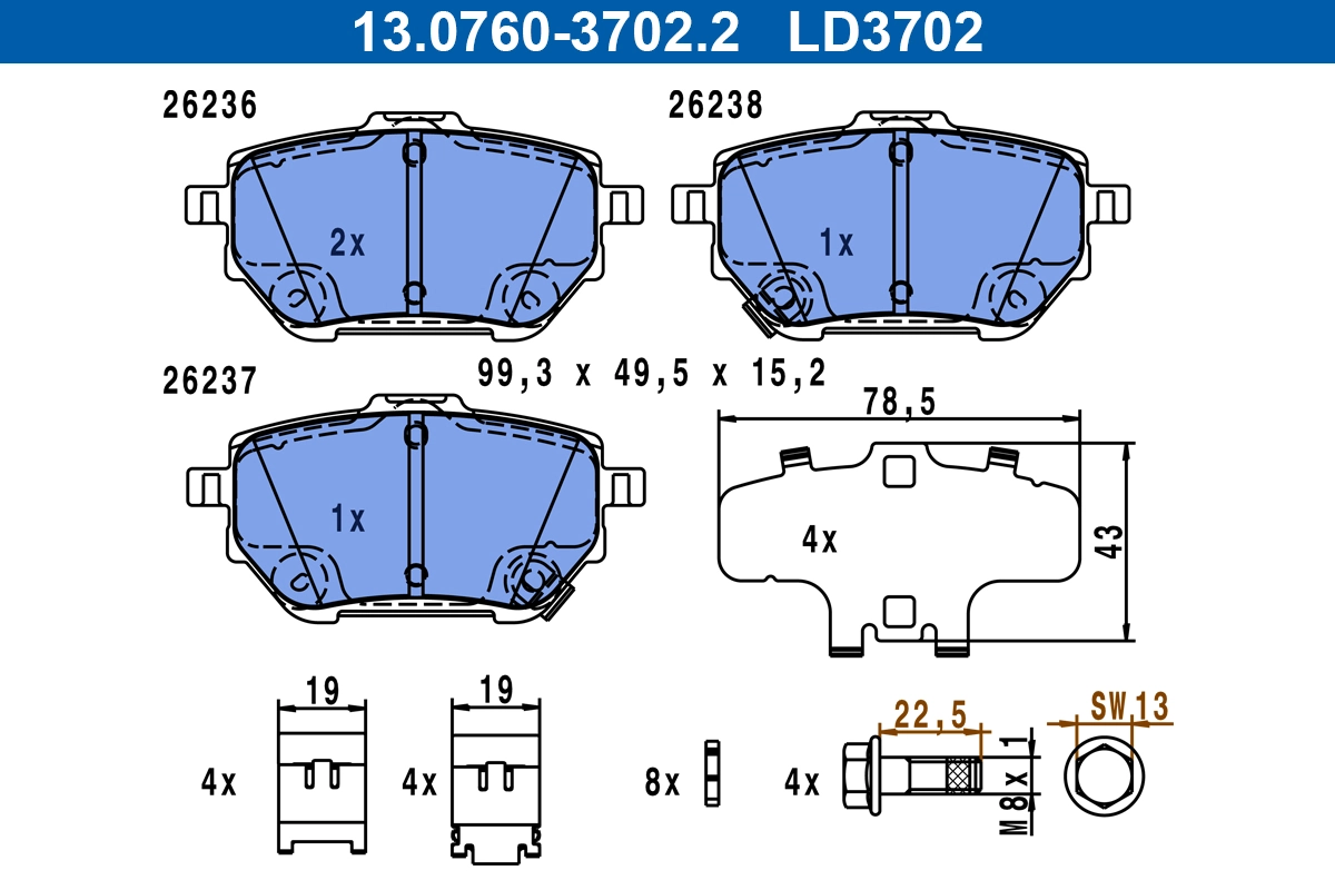 Set placute frana