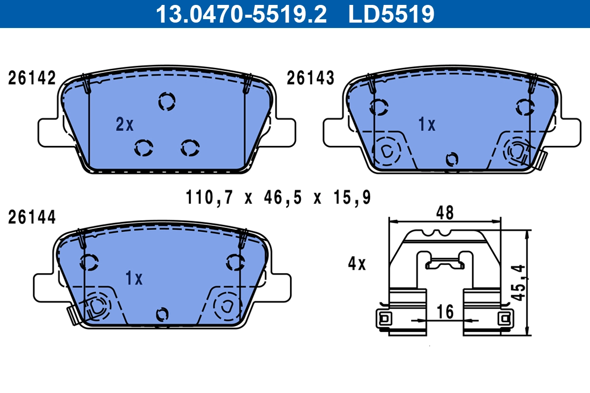 Set placute frana