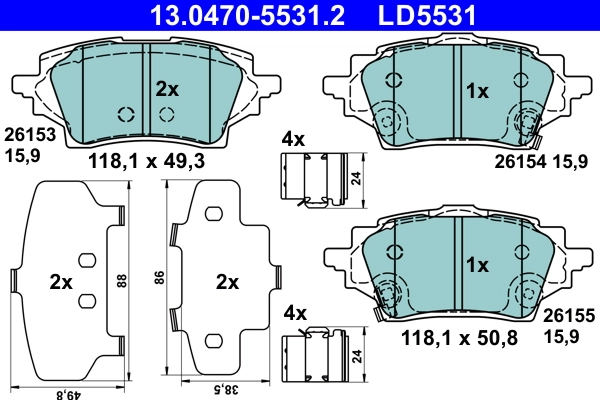 Set placute frana
