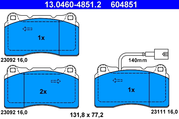 Set placute frana