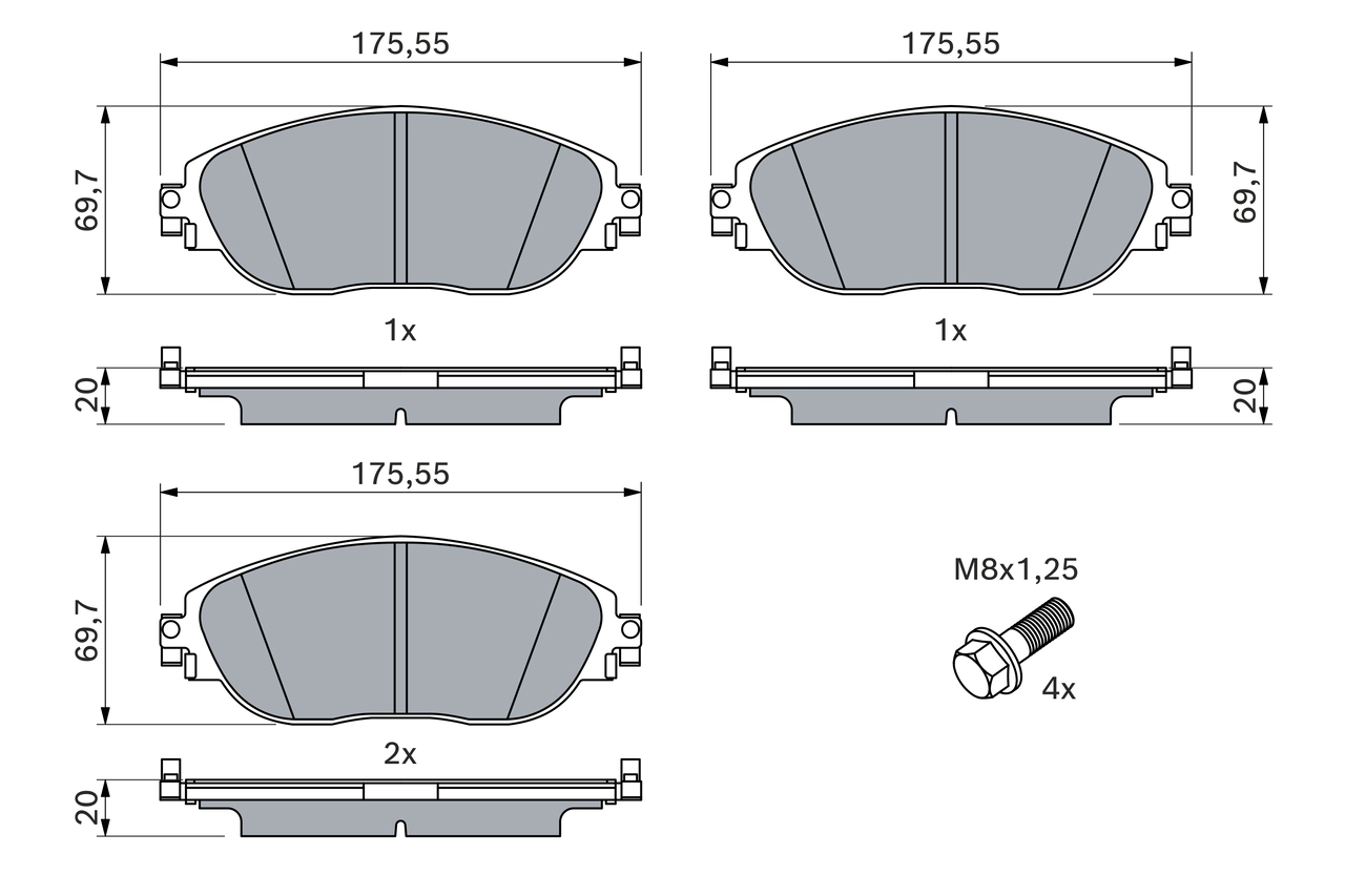 Set placute frana