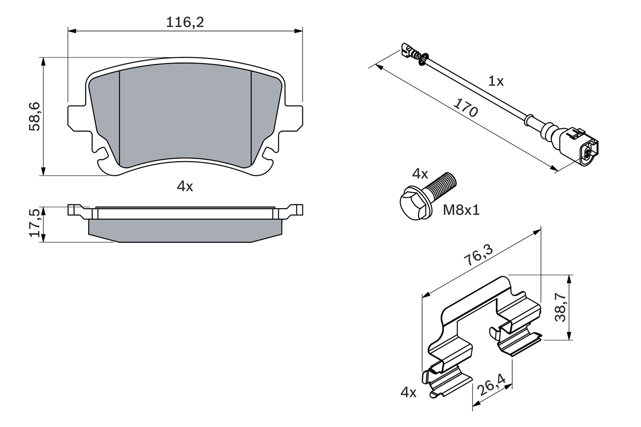 Set placute frana