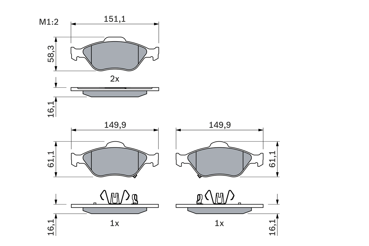 Set placute frana