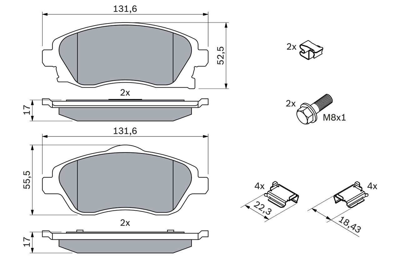 Set placute frana