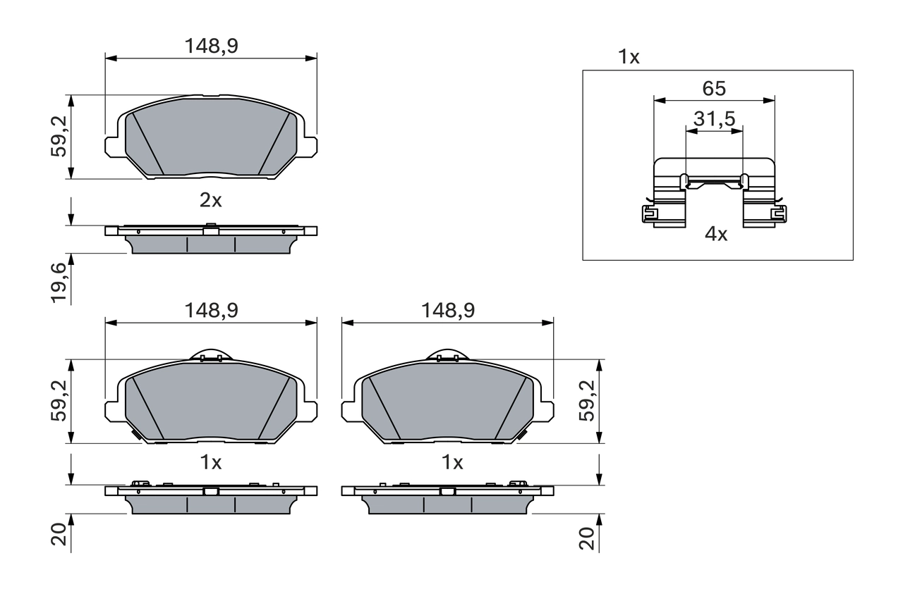 Set placute frana