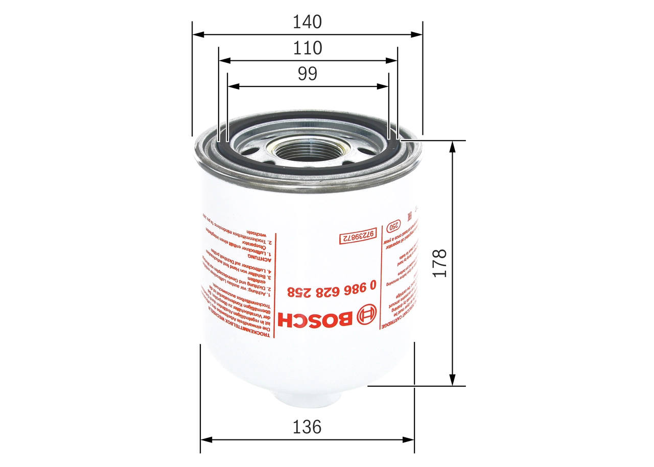Element filtrant uscator aer, compresor