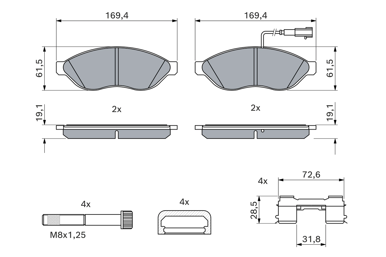 Set placute frana