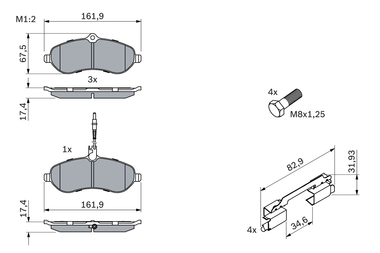 Set placute frana