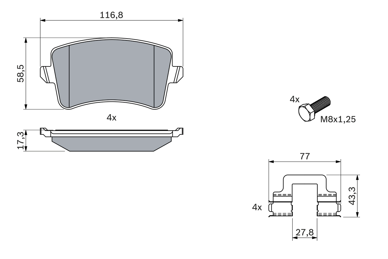 Set placute frana