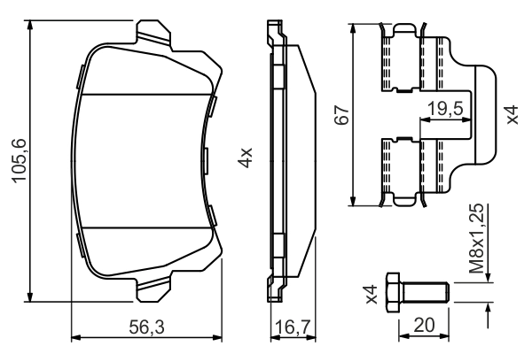 Set placute frana
